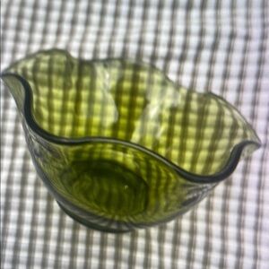 Green Glass Decorative Bowl